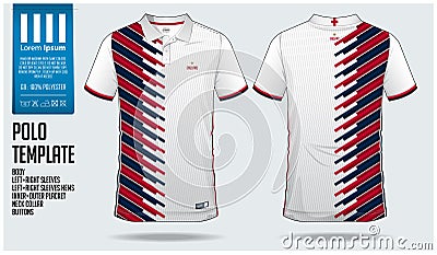 England Team Polo t-shirt sport template design for soccer jersey, football kit or sportswear. Classic collar sport uniform. Vector Illustration