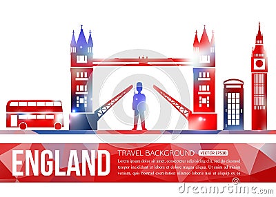 England travel background with place for text Vector Illustration