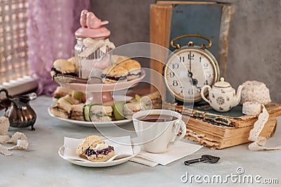 English Five O`Clock Tea Stock Photo