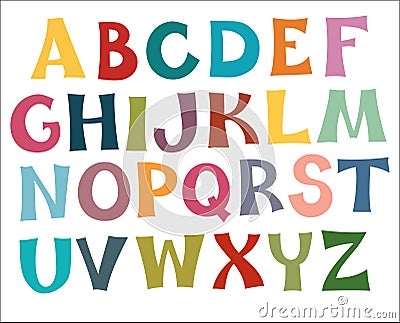 English alphabet multi colors Vector Illustration