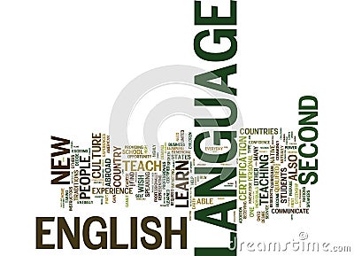 English As A Second Language Text Background Word Cloud Concept Vector Illustration