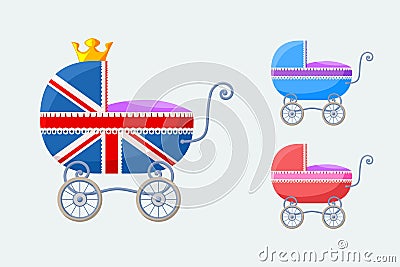 English Baby Carriages - small set Stock Photo