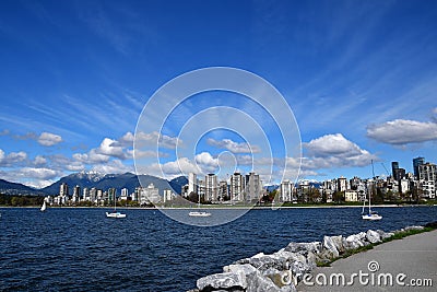 The English bay view with residence area. Stock Photo