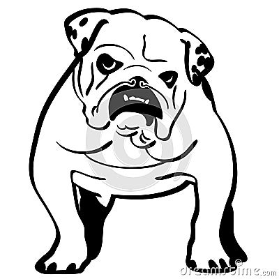 English bulldog Hand drawn Crafteroks svg free, free svg file, eps, dxf, vector, logo, silhouette, icon, instant download, digital Vector Illustration