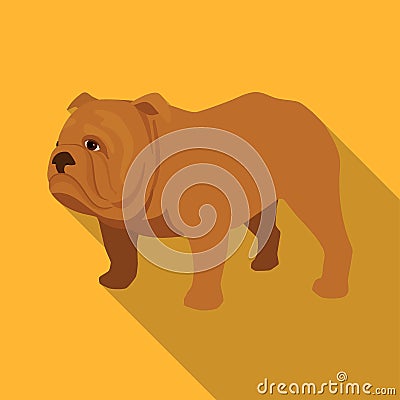 English bulldog icon in flat style isolated on white background. England country symbol stock vector illustration. Vector Illustration