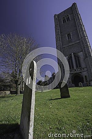 English churchyard cemetery. Stock Photo