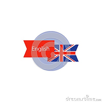 English class icon, learning concept, language school logo Vector Illustration