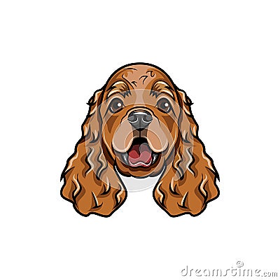 English cocker spaniel head. Vector illustration. Vector Illustration