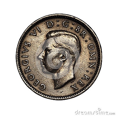 English coin one shilling Stock Photo