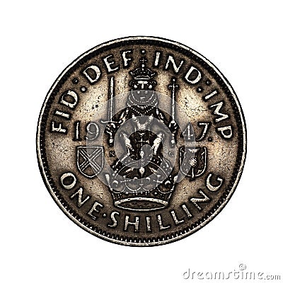 English coin one shilling Stock Photo