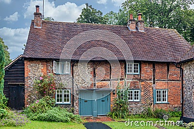 English country cottages in West Wycombe, Stock Photo