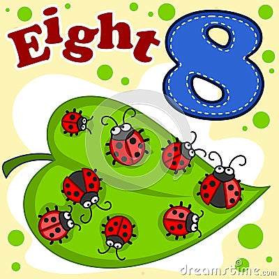 English digit eight. Vector Illustration
