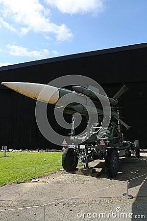 English Electric Thunderbird Anti Aircraft Missile and Launcher Editorial Stock Photo