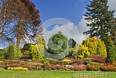 English garden in Autumn Stock Photo