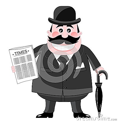 English Gentleman Cartoon Illustration