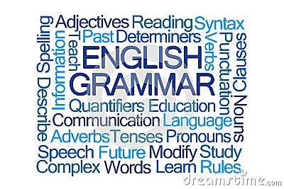 English Grammar Word Cloud Stock Photo