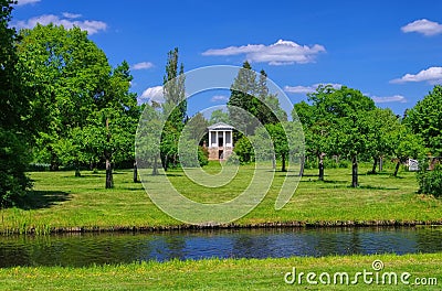 English Grounds of Woerlitz Temple of Flora Stock Photo