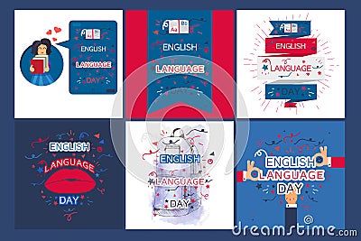 English Language Day Banner Stock Photo