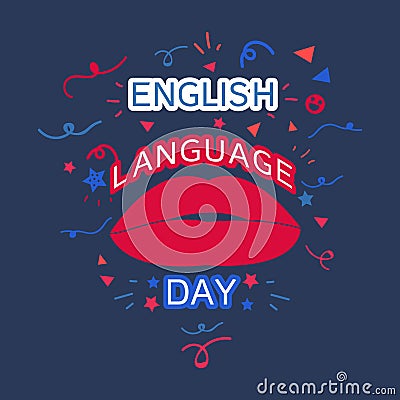 English Language Day Banner Stock Photo