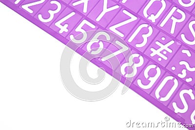 English Letters Plastic Stencils Alphabet Stock Photo