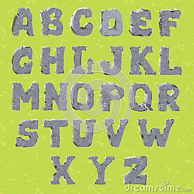 Stone alphabet Vector Illustration