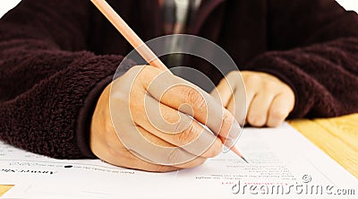 English multiple choice test Stock Photo