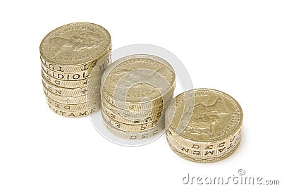 English pound coins Editorial Stock Photo