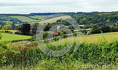 An English Rural Landscape in the Chiltern Hills Stock Photo