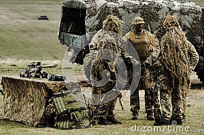 English soldier with L115A3 AWM long range rifle Editorial Stock Photo