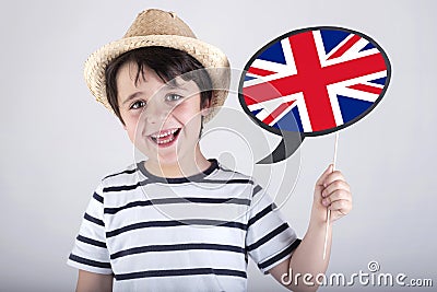 English speaking child Stock Photo