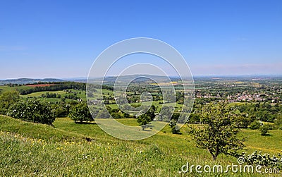 An English Summer Landscape in the Cotswolds Stock Photo