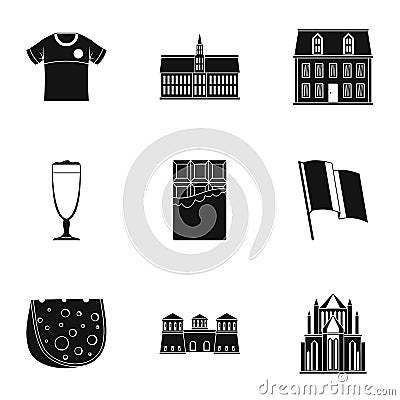 English tasty icons set, simple style Vector Illustration