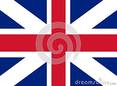 Glossy glass The English version of the Union Flag 1606-1707, also flag of the Kingdom of Great Britain 1707-1801 Stock Photo