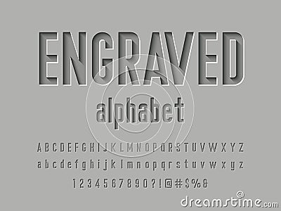 Engraved font Vector Illustration