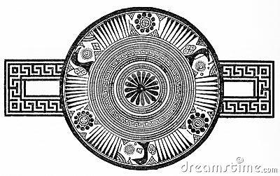 Engraving of ancient Greek motif Stock Photo