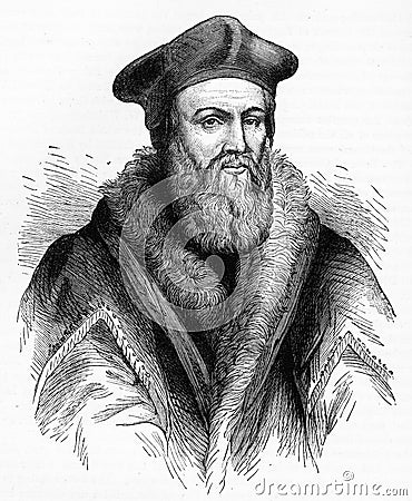 Portrait of reformer Thomas Cranmer Editorial Stock Photo