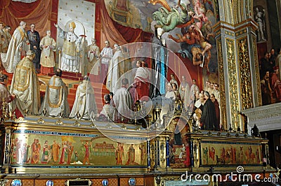 engravings in a large church in Italy Stock Photo