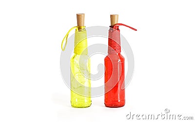 Engrossing Bottles for lavish look at your decor, it also contains light inside it Stock Photo