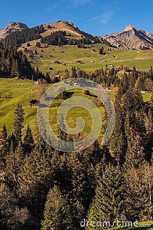 Engstligental south of Adelboden in the Alps Switzerland Stock Photo