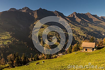 Engstligental south of Adelboden in the Alps Switzerland Stock Photo