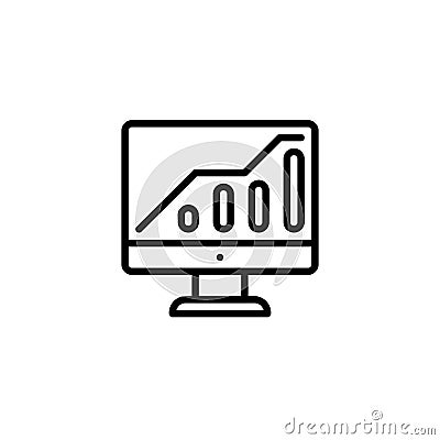 Analyzing Computer Monitor Statistics for Data Insights Vector Illustration