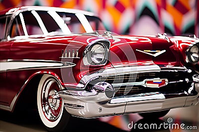 Enhanced bokeh effect with chrome details and dynamic automotive elements for a stylish backdrop. Stock Photo