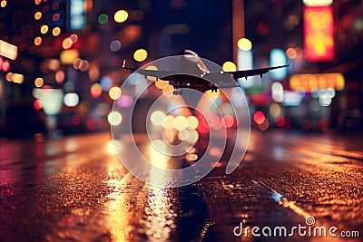 Enhanced bokeh glow in vibrant airport scenes, evoking travel adventure in tourism centric backdrop Stock Photo