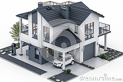 Enhanced internet security in CCTV systems protects property through robust household network monitoring, integrating secure wirel Cartoon Illustration