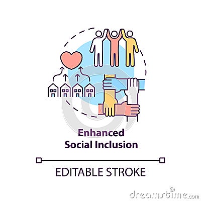 Enhanced social inclusion concept icon Vector Illustration