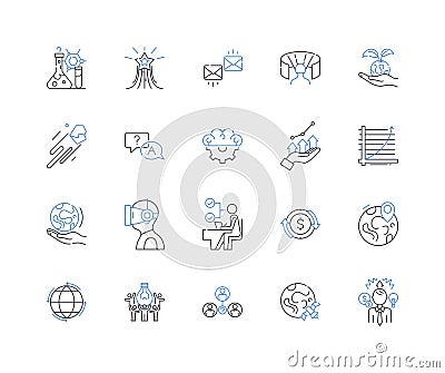Enhancement line icons collection. Improvement, Boost, Augment, Upgrade, Progress, Refinement, Advancement vector and Vector Illustration