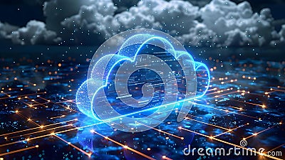 Enhancing Cloud Security Through Visible Firewalls, Encryption Protocols, and Monitoring Interface. Stock Photo