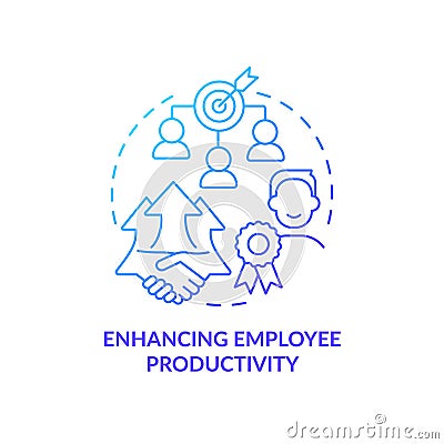 Enhancing employee productivity blue gradient concept icon Vector Illustration
