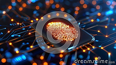 Enhancing security and identification in business, banking, and finance with fingerprint scanning Stock Photo