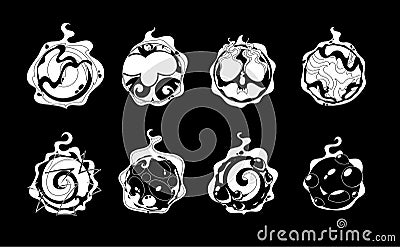 Enigmatic And Captivating, Black And White Magic Spheres Hold Mysterious Power, Capable Of Unlocking Secrets Vector Illustration